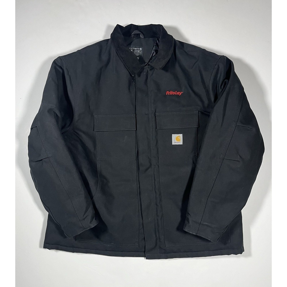 Carhartt Firm Duck Traditional Coat Mens 2XL Black Insulated Canvas Workwear